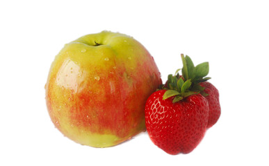 Apple and stawberries