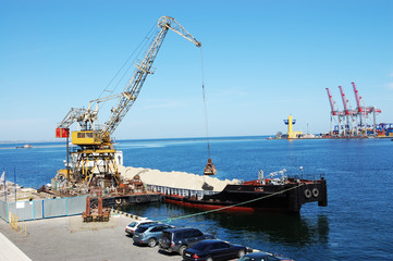 A barge with sand