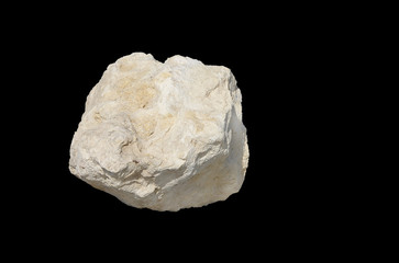 White Limestone isolated on black