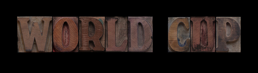World Cup in old wood type