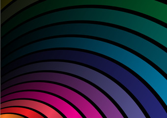 Rainbow colored abstract arcs