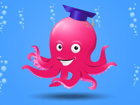 smart octopus on sea