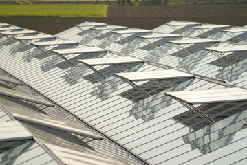 Glasflächen von einem Gewächshaus