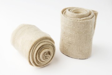 elastic bandage on white.
