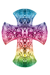 religious cross symbol isolated