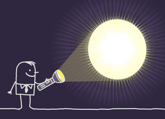 man & blank light © NLshop