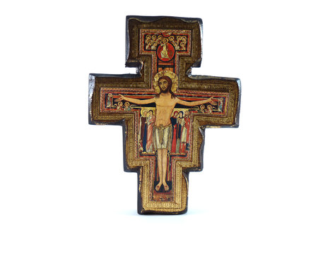 Croce di legno decorato