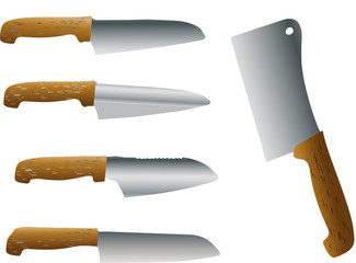knifes and meat chopper