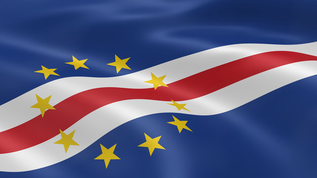 Cape Verdean flag in the wind