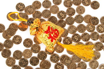 sachet on coins