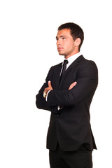 Thoughtful handsome business man