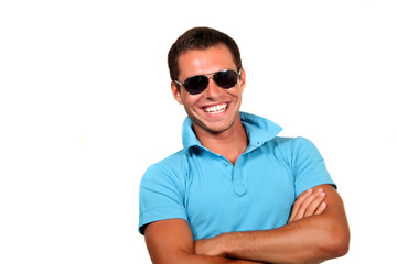 Closeup of a happy young man looking at camera