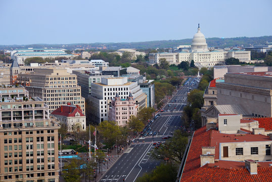 capitol hill building aerial view, Washington DC