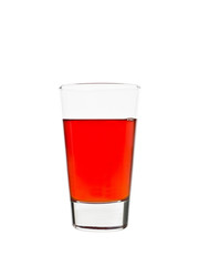 Half full glass of lemonade