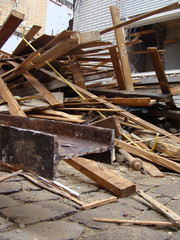 damaged demolished house