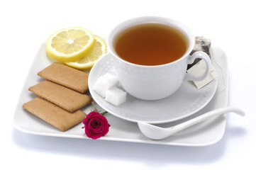 Colazione con the e biscotti