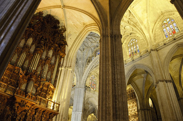 Interior of Seville cathedral, Spain