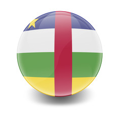 Esfera brillante con bandera Republica Centroafricana