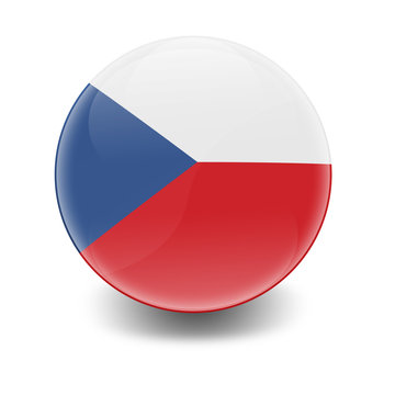 Esfera brillante con bandera Republica Checa