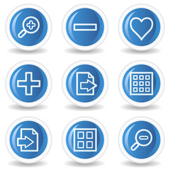 Image viewer web icons set 1, blue glossy circle buttons