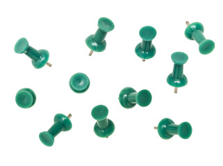 Green pushpins