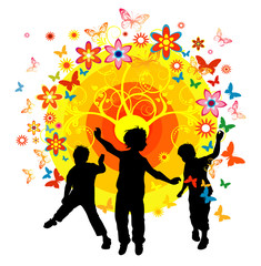 Children with flowers