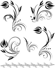 Floral elements for design. Vector