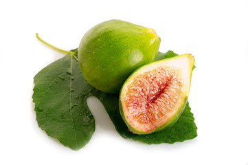 slice fig with leaf - fico tagliato