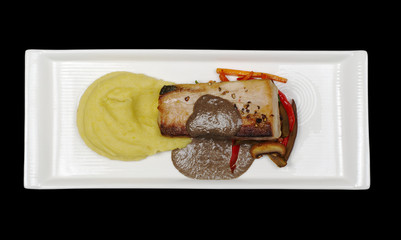 Mediterranean Tuna, Mashed Potato, Vegetables (isolated)