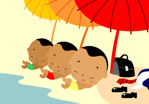 Businessmen on vacation