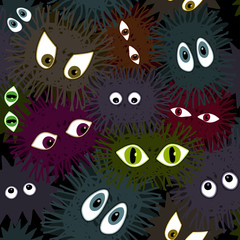 big eyes monsters- seamless pattern