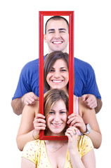 people holding frame