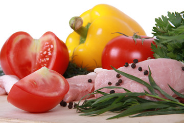 Meat and fresh vegetables