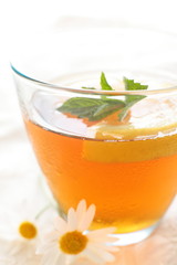 Ice Mint tea isolated on white background