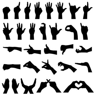 Hand Sign Gesture Silhouette
