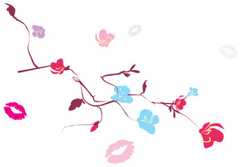 floral branches and traces of kisses