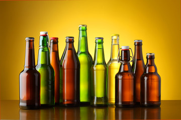 Bier Flaschen verschiedene Sorten