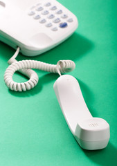 white telephone.