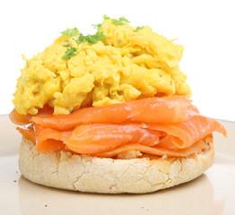 Smoked Salmon with Scrambled Eggs © Joe Gough