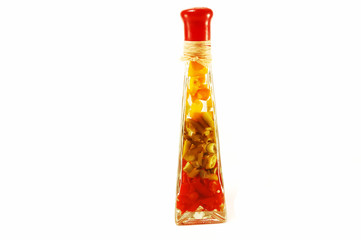 Decorative bottle with pepper