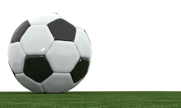 3D soccer ball on the grass