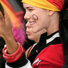 fußball, fan, frau