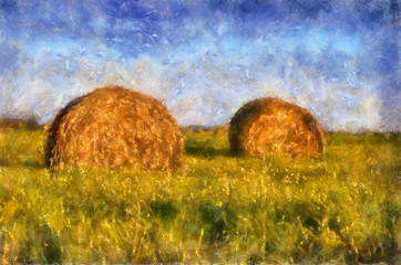 two beautiful haystack