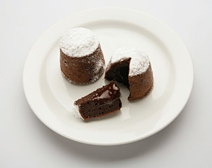 Delicate Cake with hot chocolate