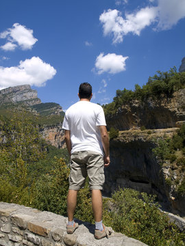 Young man admiring nature