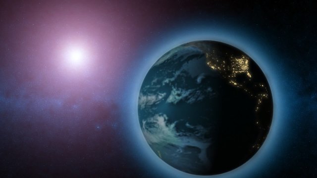 Rotating Earth and sun animated background