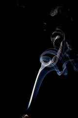 real smoke abstract on black