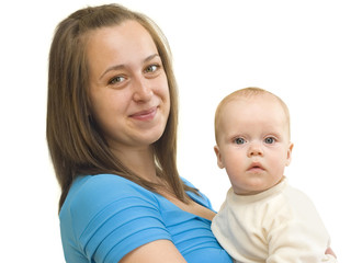 mother holding a baby