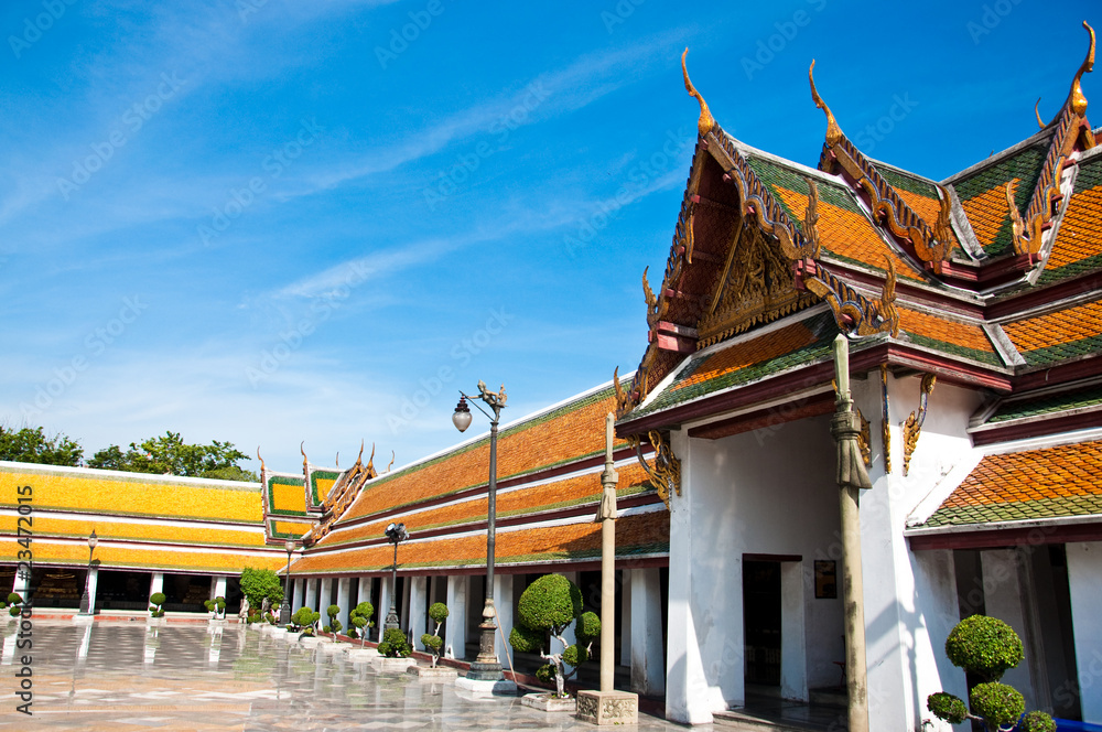 Wall mural wat suthat thai temple, bangkok thailand