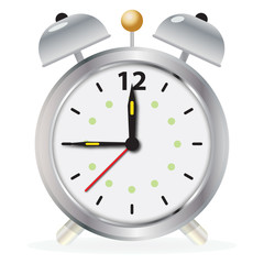 Silver alarm clock